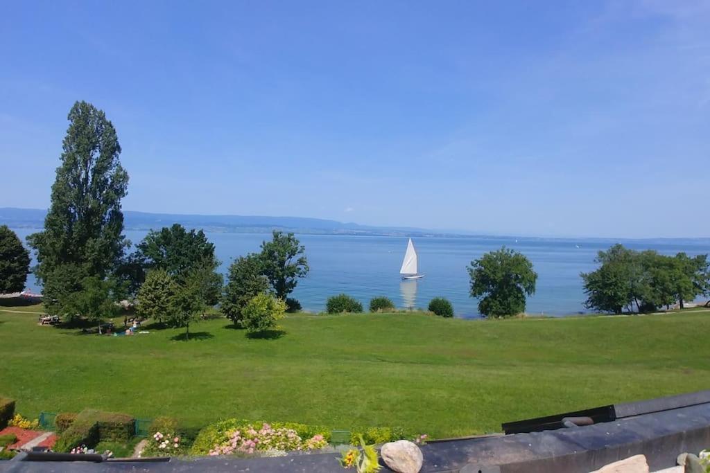 Lakefront. Appartement Pieds Dans L'Eau. View And Direct Access To The Lake. Anthy-sur-Leman エクステリア 写真